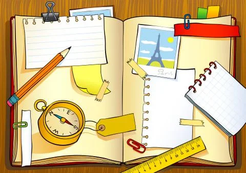 Notebook of traveler 스톡 일러스트