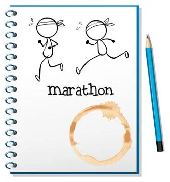 A notebook with two runners in the cover page 스톡 일러스트
