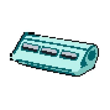 Notebook usb hub pixel art vector illustration Stockillustratie