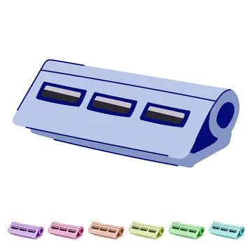 Notebook usb hub vector cartoon graphic Stock Illustration