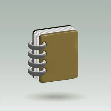 Notebook vector 3d icon. office notebook 3d illustration Illustrazione stock