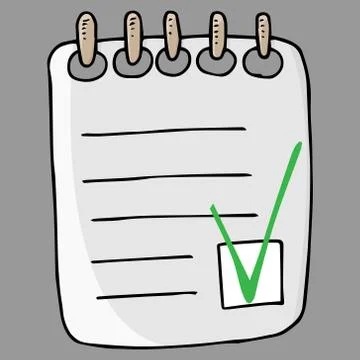 Notebook. Vector illustration of a blank with marks. Tax form. Hand drawn not Stock Illustration