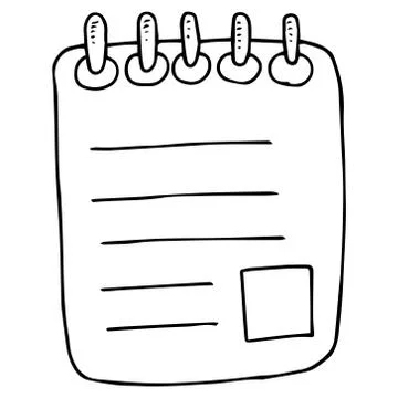 Notebook. Vector illustration of a blank with marks. Tax form. Hand drawn not Stock Illustration