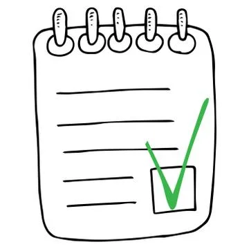 Notebook. Vector illustration of a blank with marks. Tax form. Hand drawn not Stock Illustration