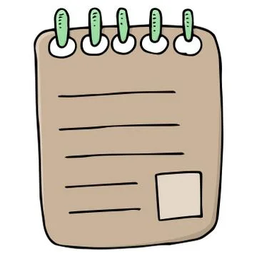 Notebook. Vector illustration of a blank with marks. Tax form. Hand drawn not Stock Illustration