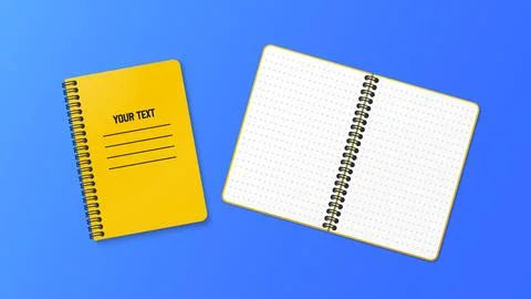 A notebook with a vertical spring. Notepad with dotted white sheet. Vector il イラスト素材