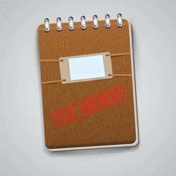 A notebook with a warning sign, vector. イラスト素材