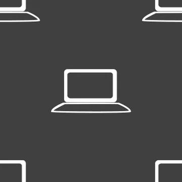 Notebook web icon. flat design. Seamless gray pattern. Stock Illustration
