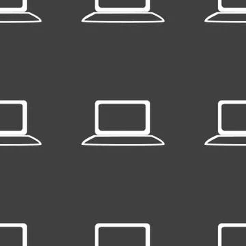 Notebook web icon. flat design. Seamless gray pattern. Stock Illustration