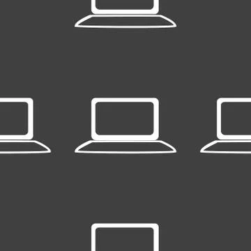 Notebook web icon. flat design. Seamless gray pattern. Stock Illustration