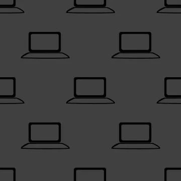 Notebook web icon. flat design. Seamless gray pattern. Stock Illustration