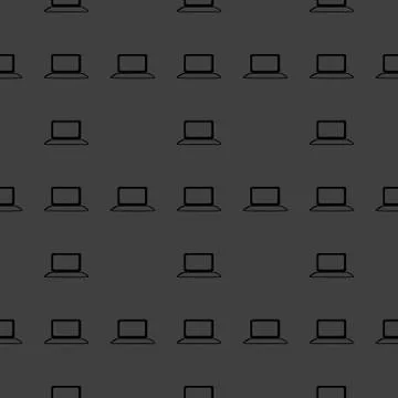 Notebook web icon. flat design. Seamless gray pattern. Stock Illustration