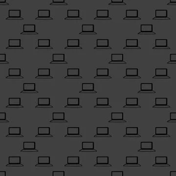 Notebook web icon. flat design. Seamless gray pattern. Stock Illustration