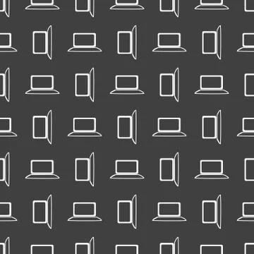 Notebook web icon. flat design. Seamless gray pattern. Stock Illustration