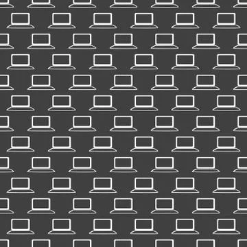 Notebook web icon. flat design. Seamless gray pattern. Stock Illustration