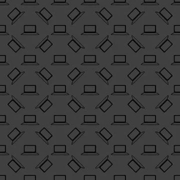 Notebook web icon. flat design. Seamless gray pattern. Stock Illustration