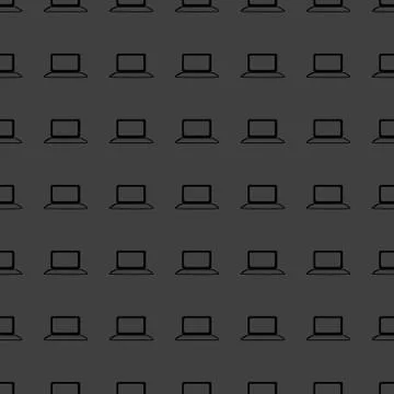 Notebook web icon. flat design. Seamless gray pattern. Stock Illustration