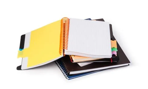 Notebook on white background Stock Photos