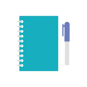 Notebook on white background. Vector illustration in trendy flat style. Stock Illustration