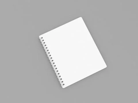 Notebook white book on a gray background. Stock Illustration