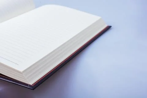 Notebook  on  a white  color background in view Stock Photos