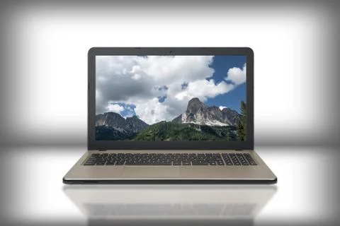 Notebook in white exposition Stock Illustration