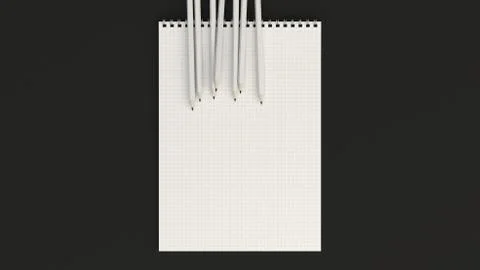 Notebook with white pencils Stock Illustration