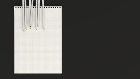 Notebook with white pencils Stock Illustration