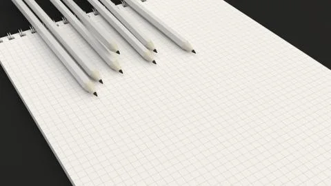Notebook with white pencils Stock Illustration