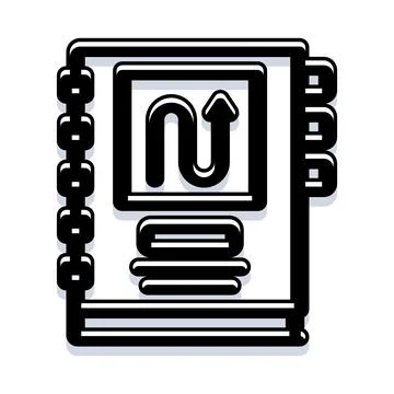 Notebook with winding arrow showing progress concept イラスト素材