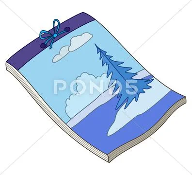 Notebook with winter landscape Stock Illustration