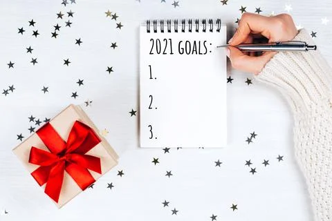 Notebook with wish list Stock Photos