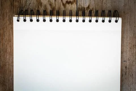 Notebook on the wood background Stock Photos