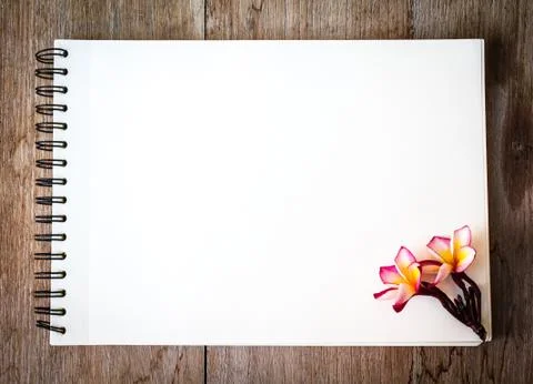 Notebook on the wood background Stock Photos
