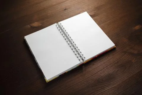 Notebook on wood Foto stock