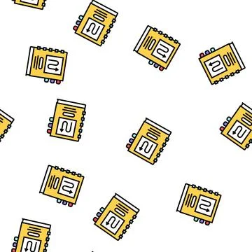 Notebook with work planning vector seamless pattern Stock Illustration