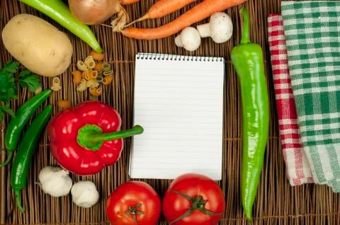 Notebook to write recipes Fotos de archivo