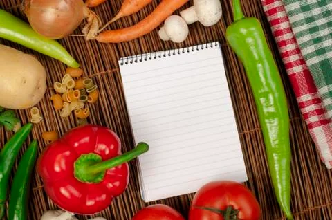 Notebook to write recipes Stock Photos