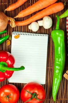 Notebook to write recipes Stock Photos