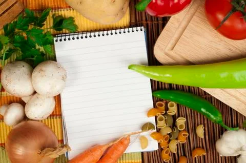 Notebook to write recipes Fotos de archivo