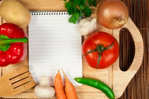 Notebook to write recipes Stock Photos