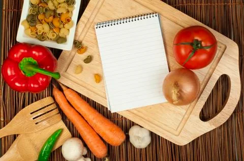 Notebook to write recipes Stock Photos