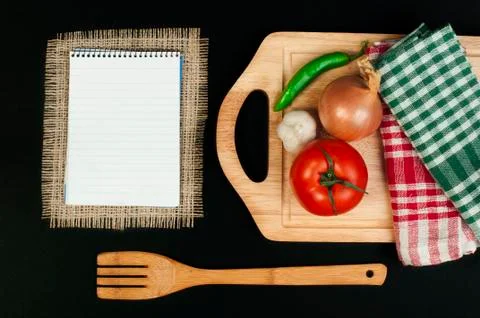 Notebook to write recipes Stock Photos
