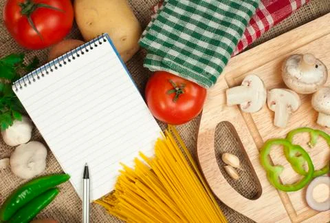 Notebook to write recipes Stock Photos