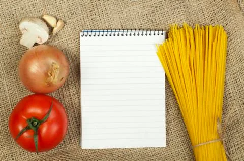 Notebook to write recipes Stock Photos