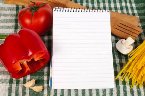 Notebook to write recipes Stock Photos