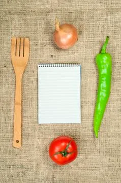 Notebook to write recipes Stock Photos