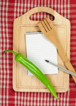Notebook to write recipes Stock Photos