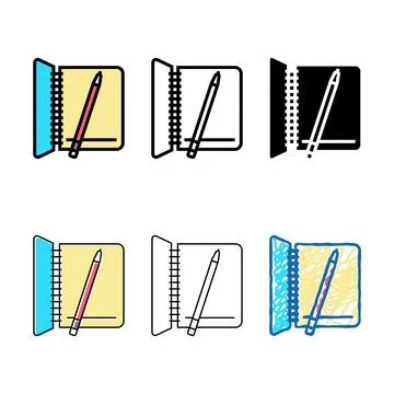 Notebook for writing tasks color icon diversity vector Stock Illustration