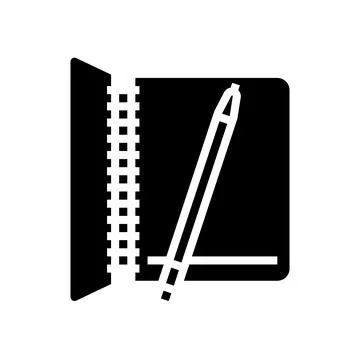 Notebook for writing tasks glyph icon vector illustration 库存插图